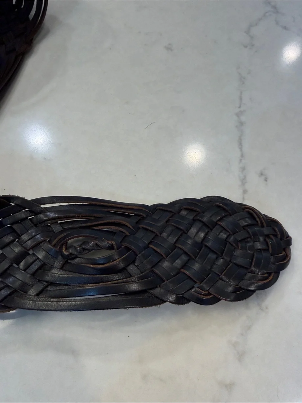 Hobo wide woven leather belt size large